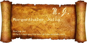 Morgenthaler Júlia névjegykártya